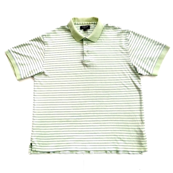 𝅺3/$20 George Green Striped Polo Shirt - Picture 1 of 6